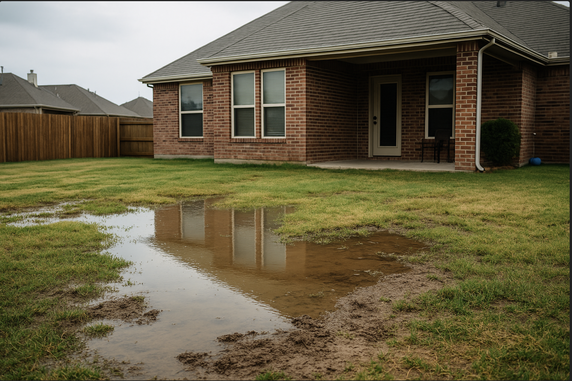 Drainage problem before Azle Drainage service