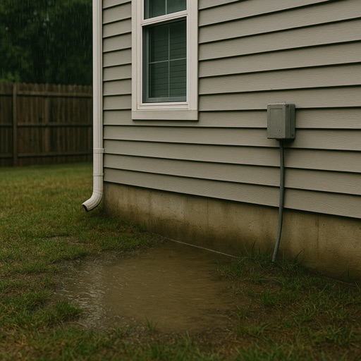 Foundation water pooling problem