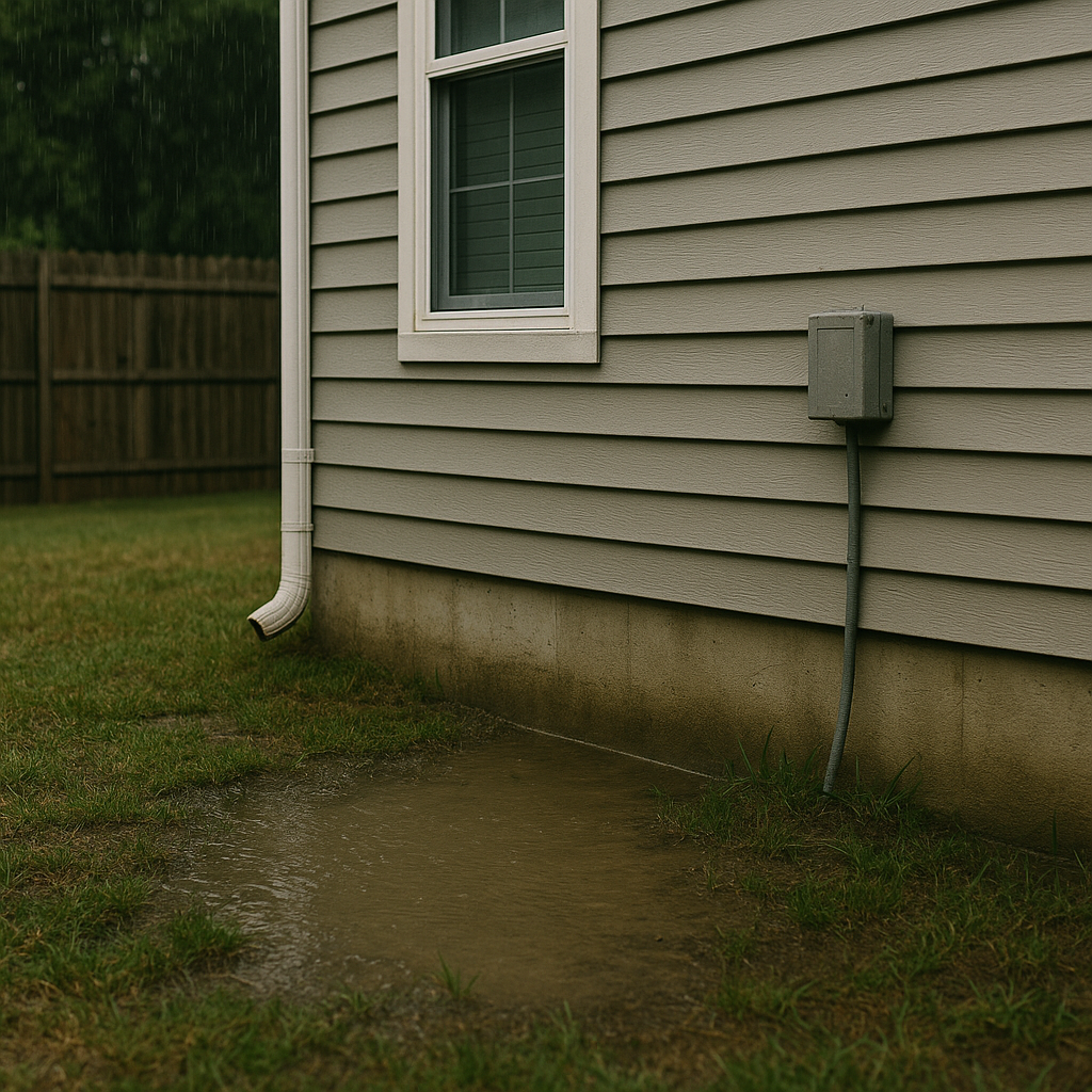 Foundation water pooling problem